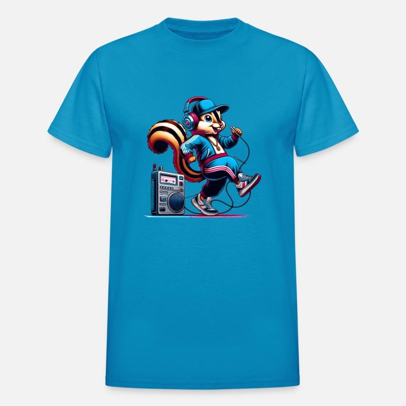 happy chipmunk with headphones