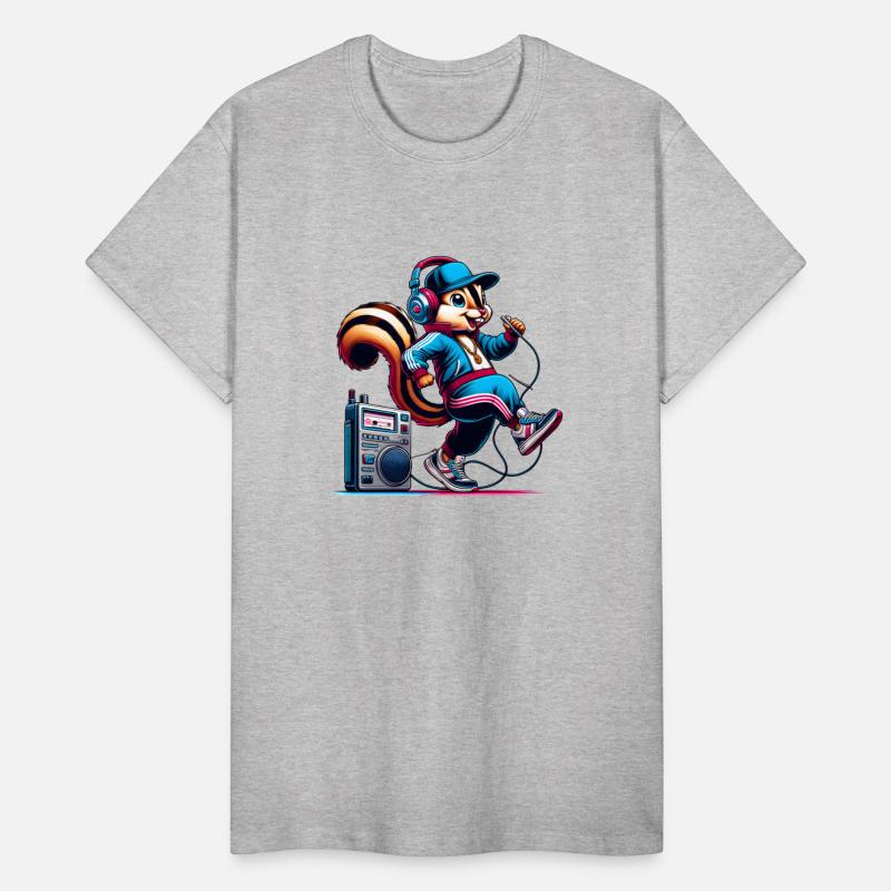 happy chipmunk with headphones