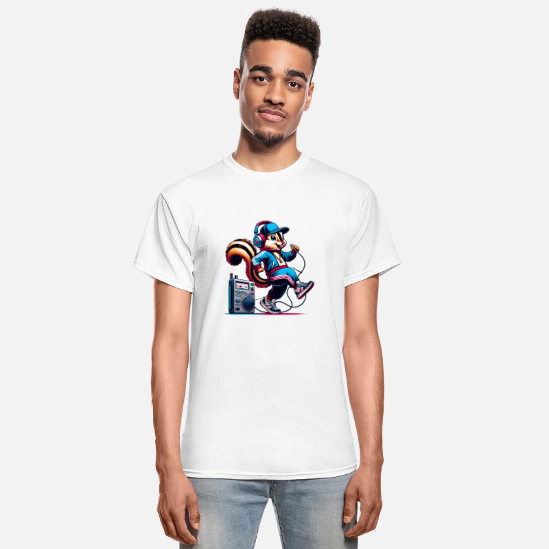 happy chipmunk with headphones