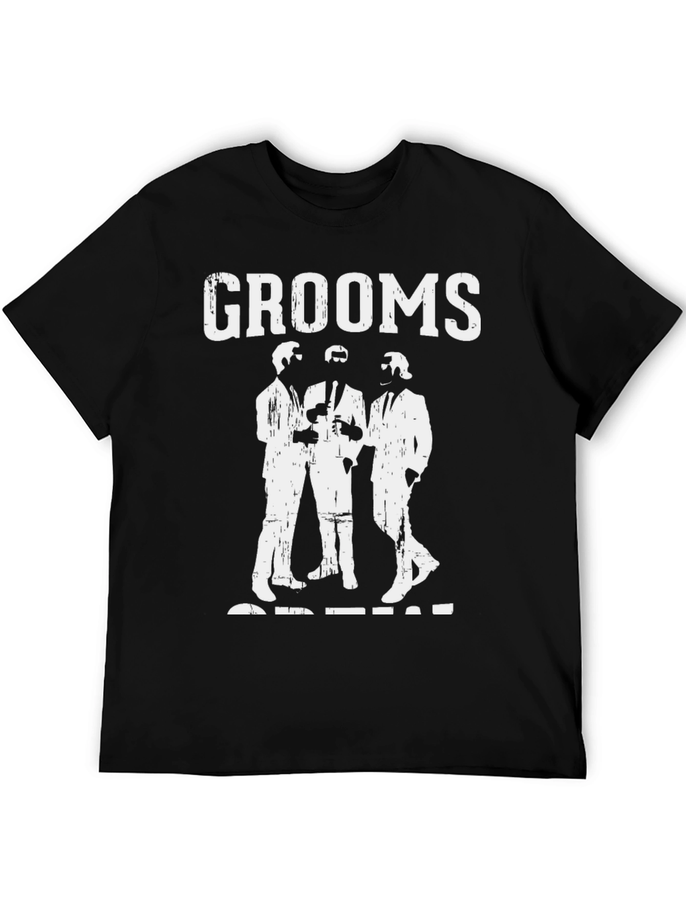 Grooms Crew Black Graphic Tee - Wedding Party Apparel