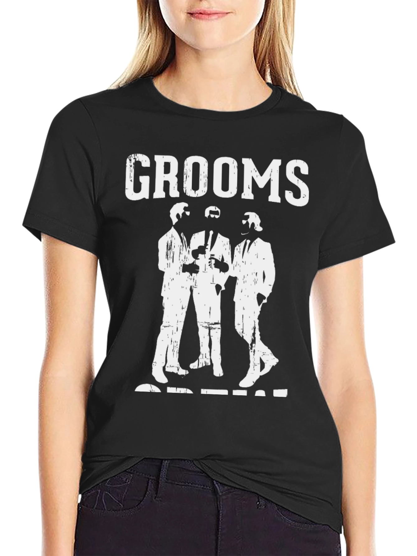 Grooms Crew Black Graphic Tee - Wedding Party Apparel