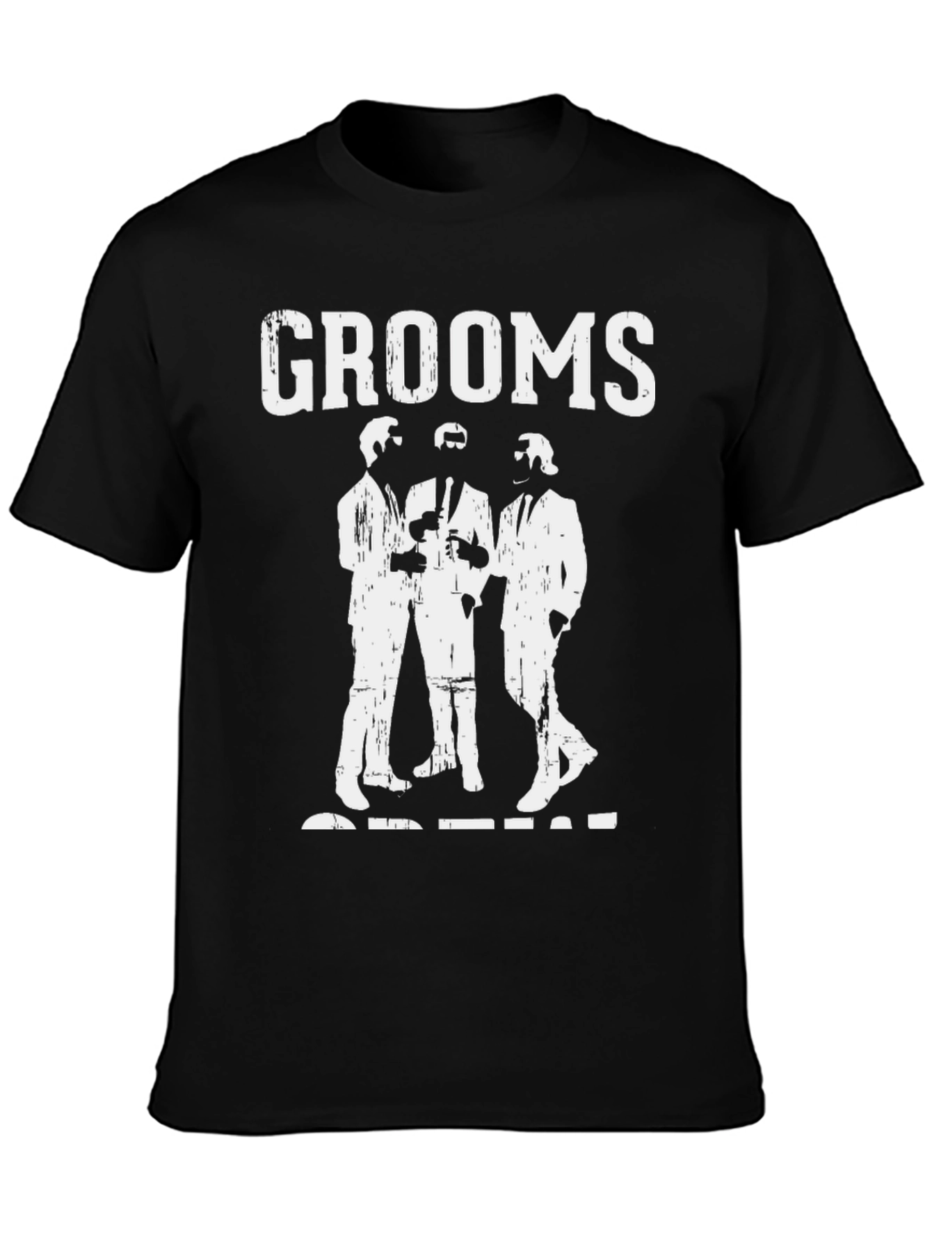 Grooms Crew Black Graphic Tee - Wedding Party Apparel