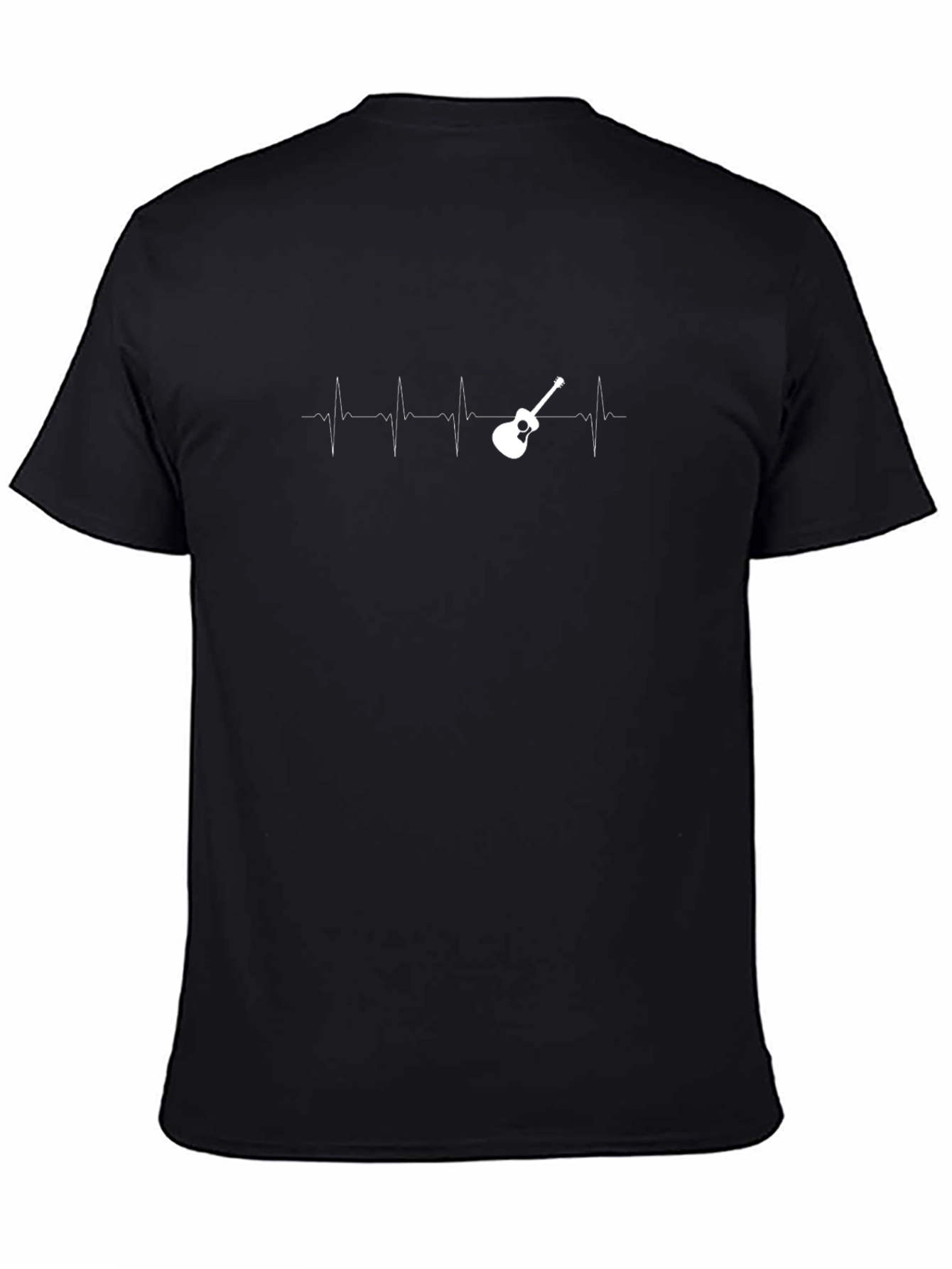 Guitar Heartbeat Graphic Tee - Black