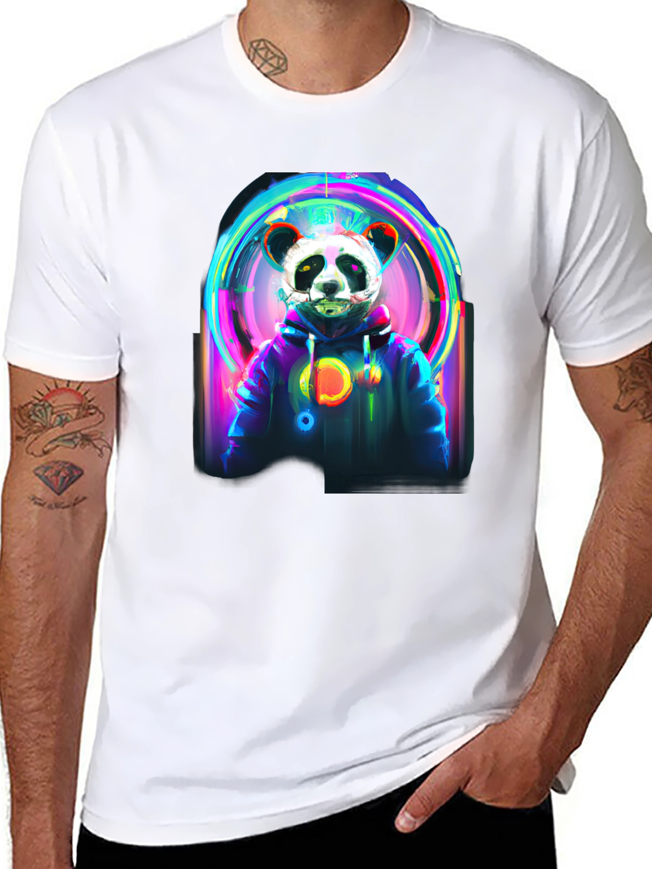 Cyberpunk Panda Graphic Tee