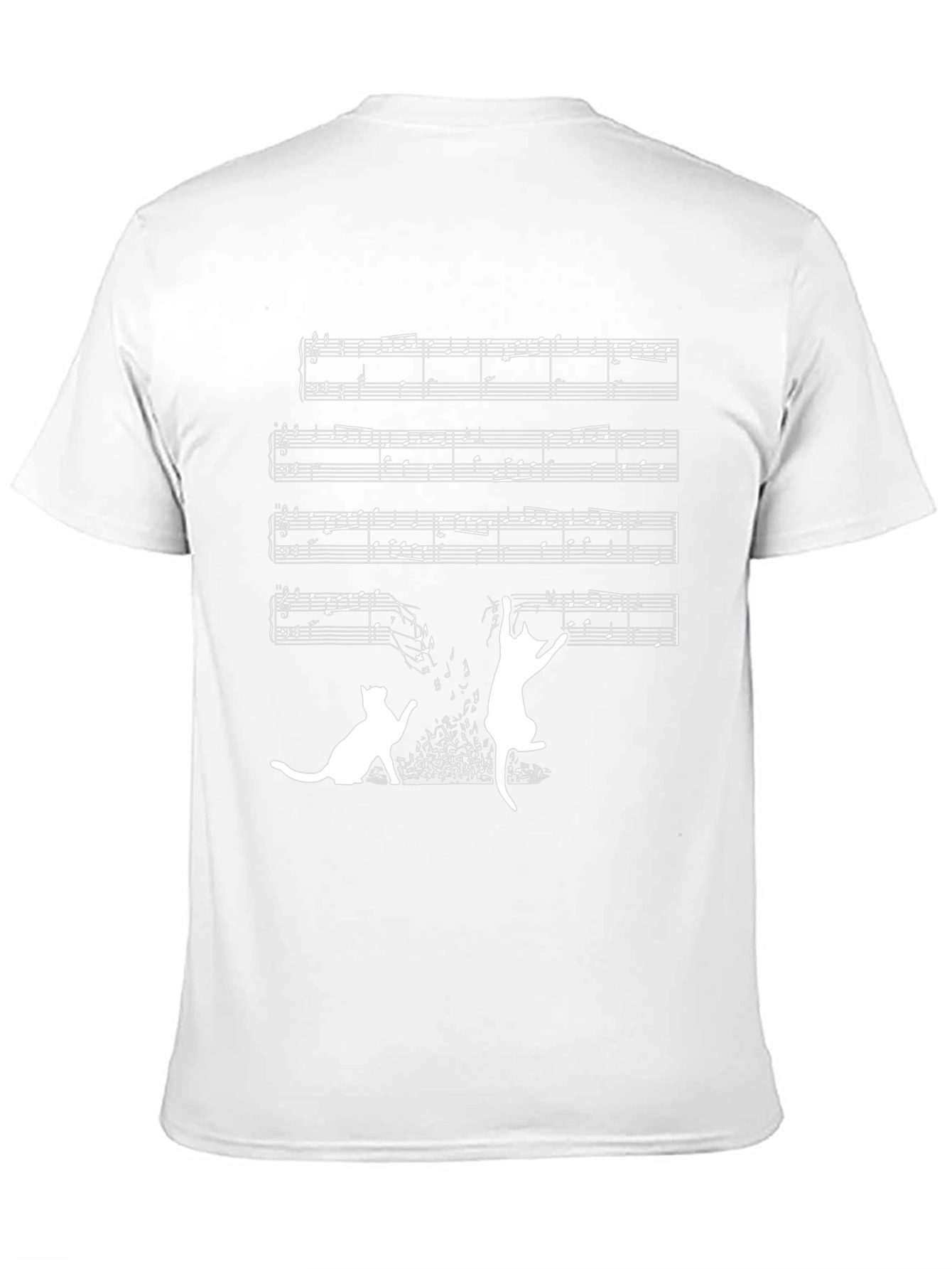 Musical Cats Graphic T-Shirt - Black