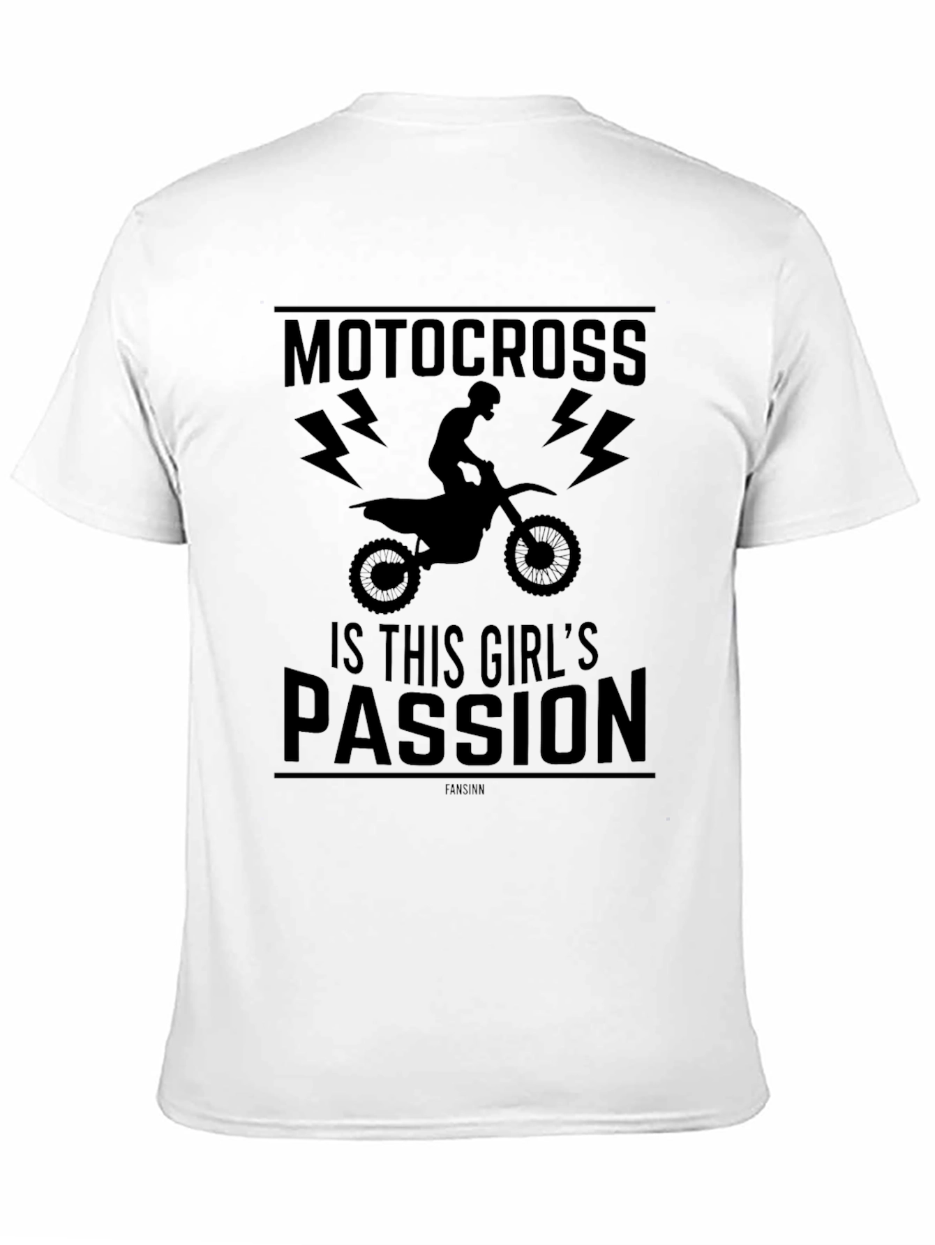 Motocross Girls Passion Black Graphic T-Shirt