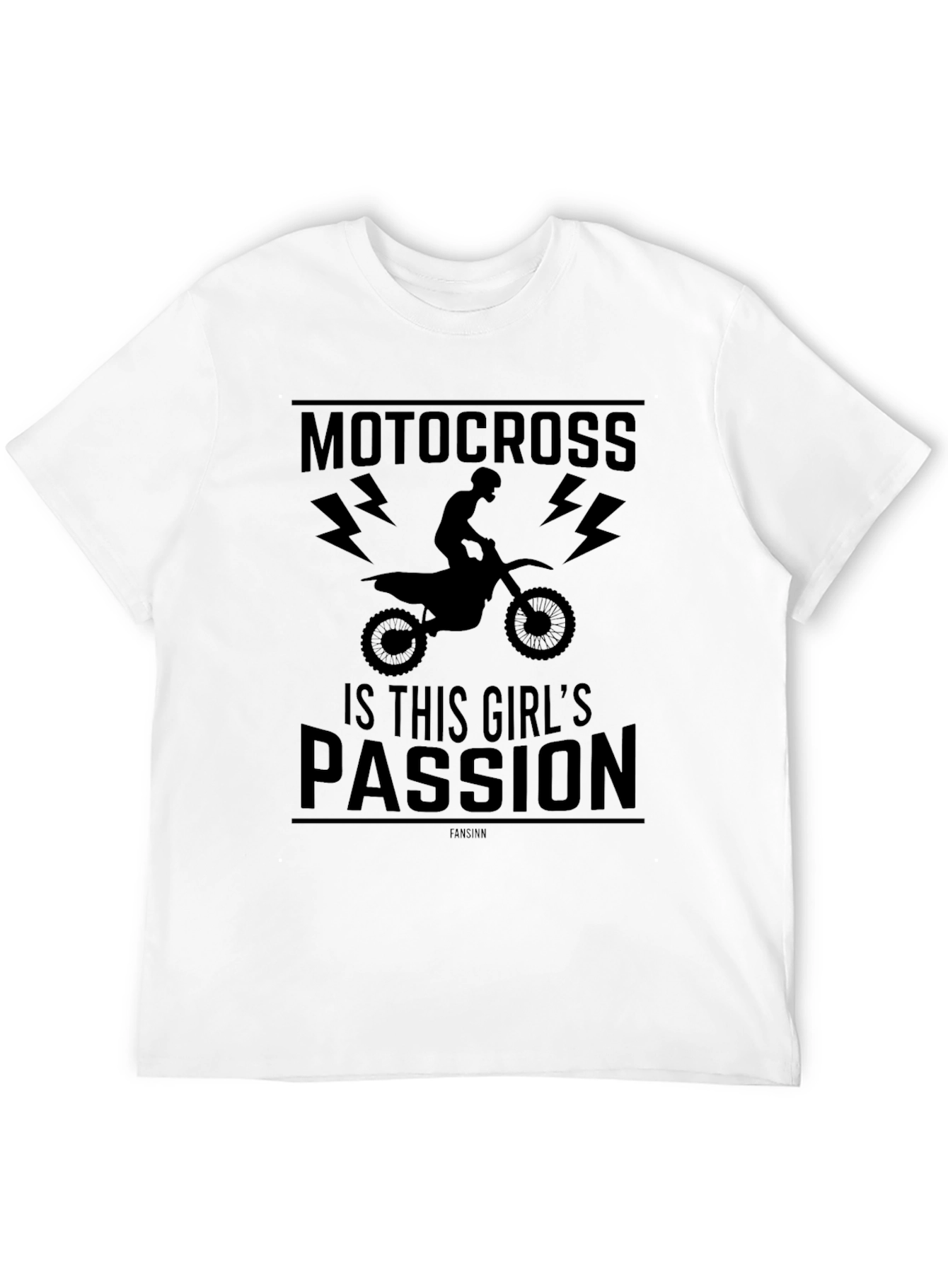 Motocross Girls Passion Black Graphic T-Shirt