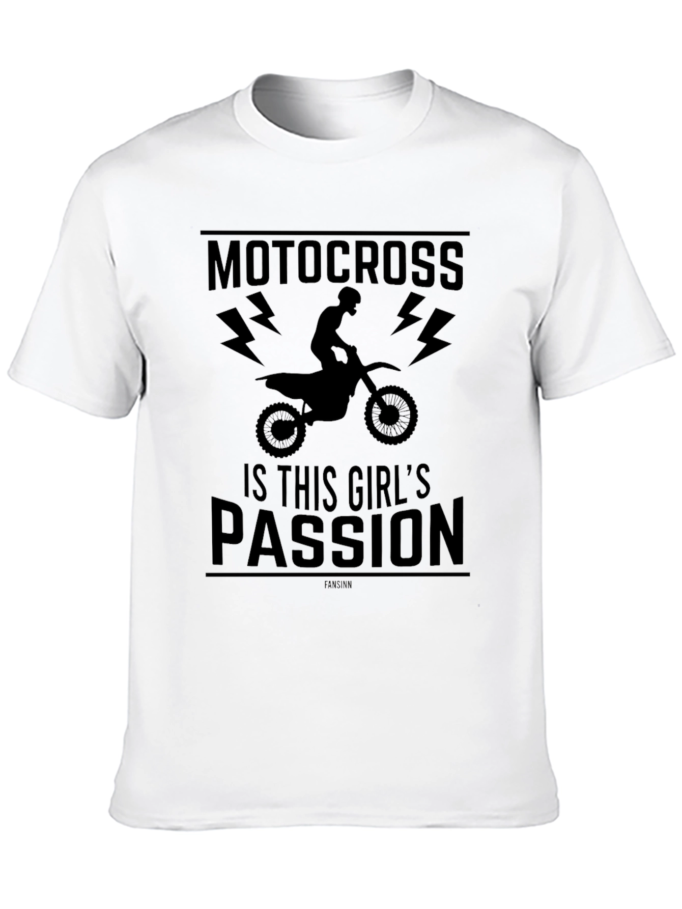 Motocross Girls Passion Black Graphic T-Shirt