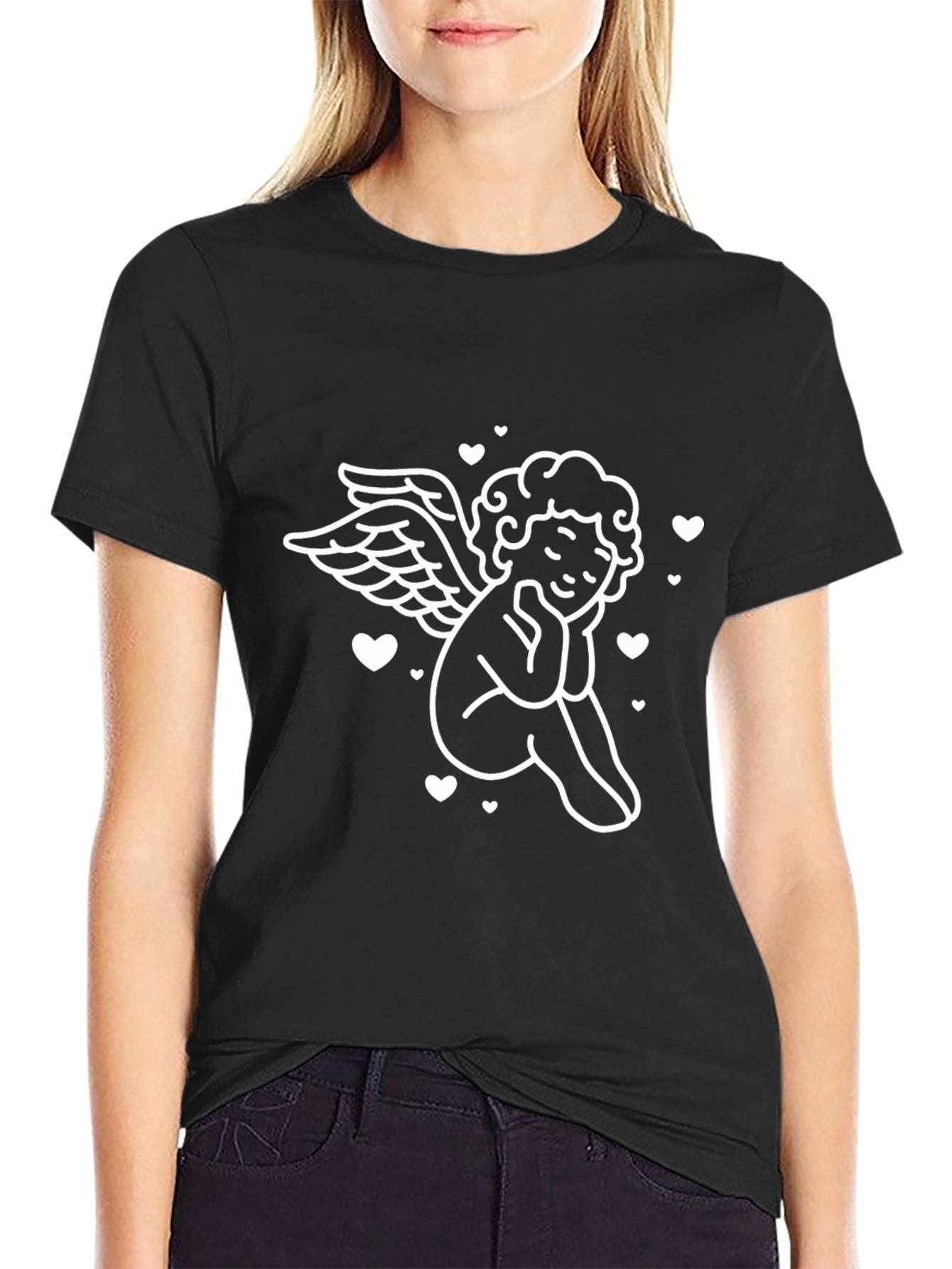Angel Cupid Black T-Shirt