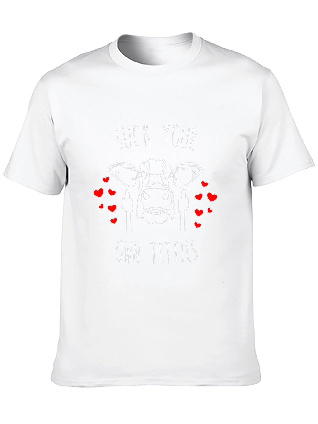 Suck Your Own Titties Funny Cow Graphic T-Shirt