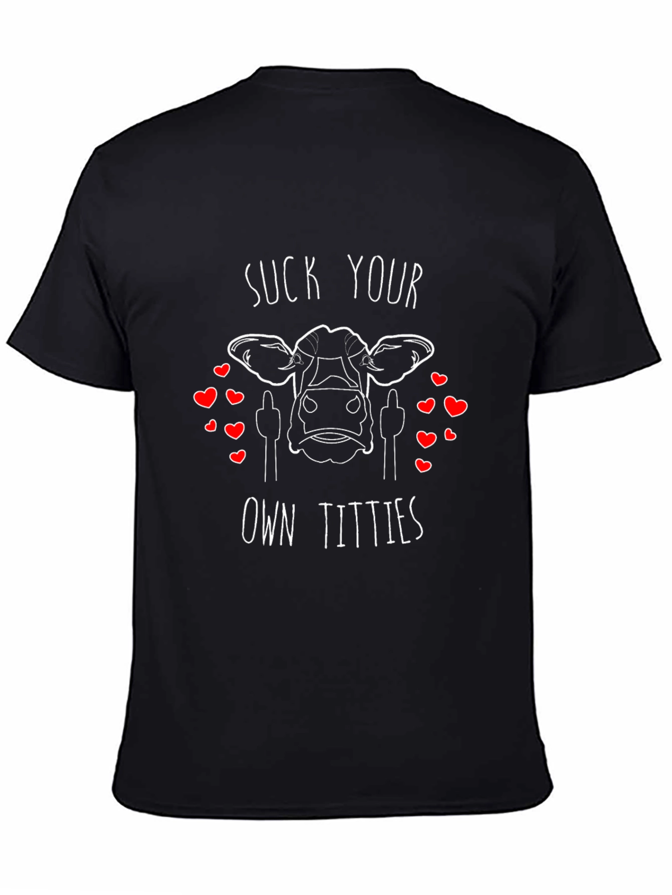 Suck Your Own Titties Funny Cow Graphic T-Shirt