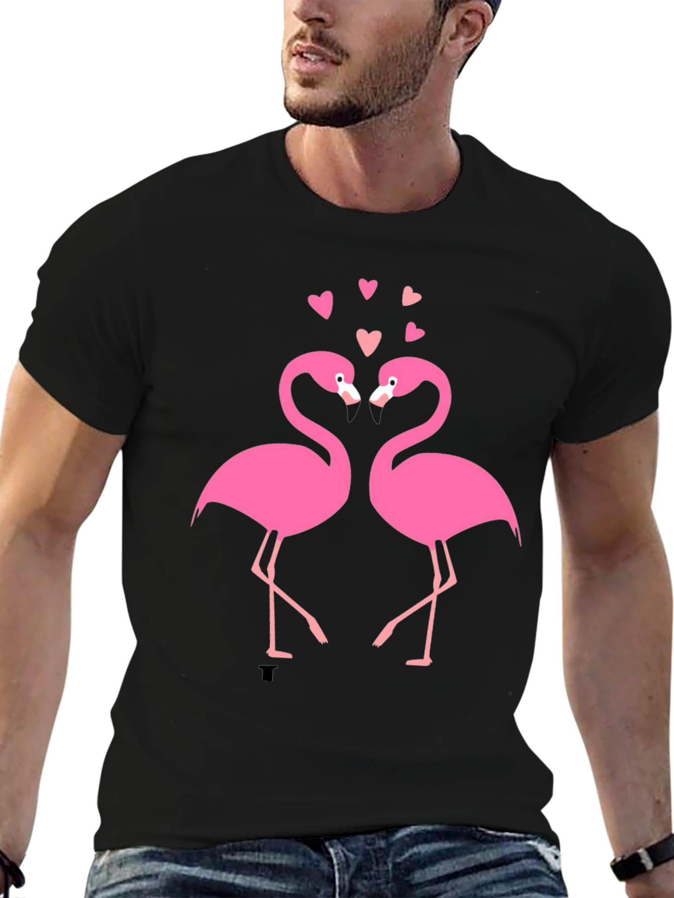 Flamingo Love Black T-Shirt