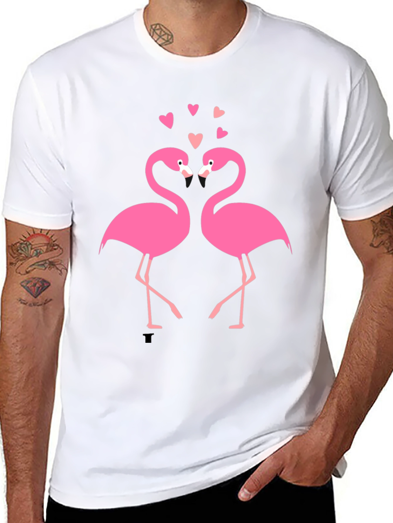 Flamingo Love Black T-Shirt