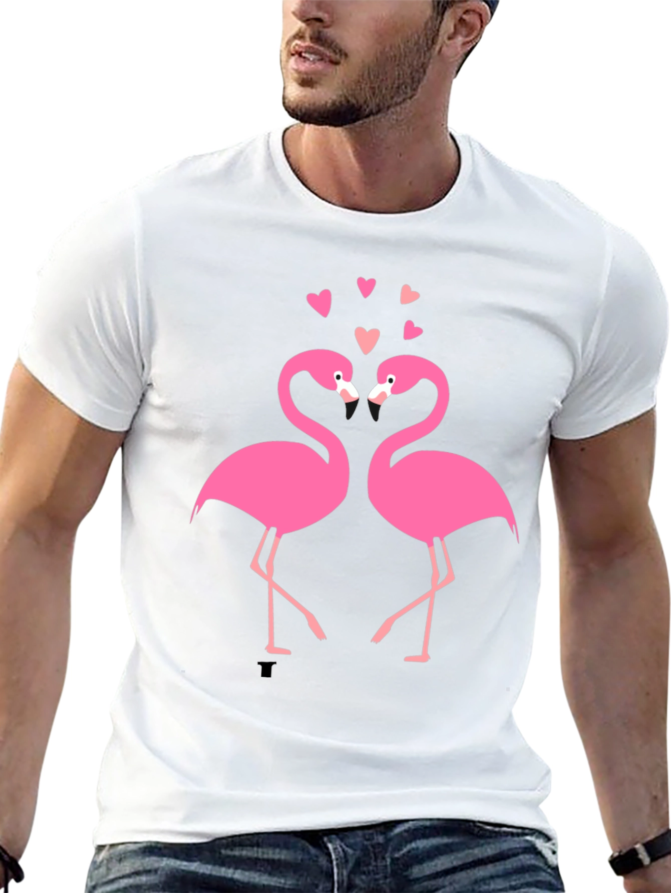 Flamingo Love Black T-Shirt