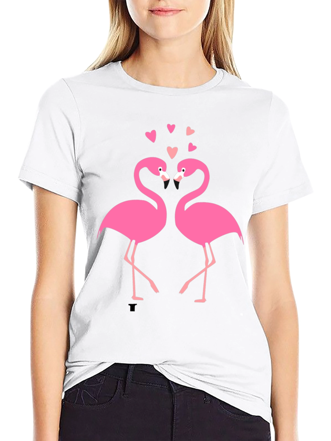 Flamingo Love Black T-Shirt