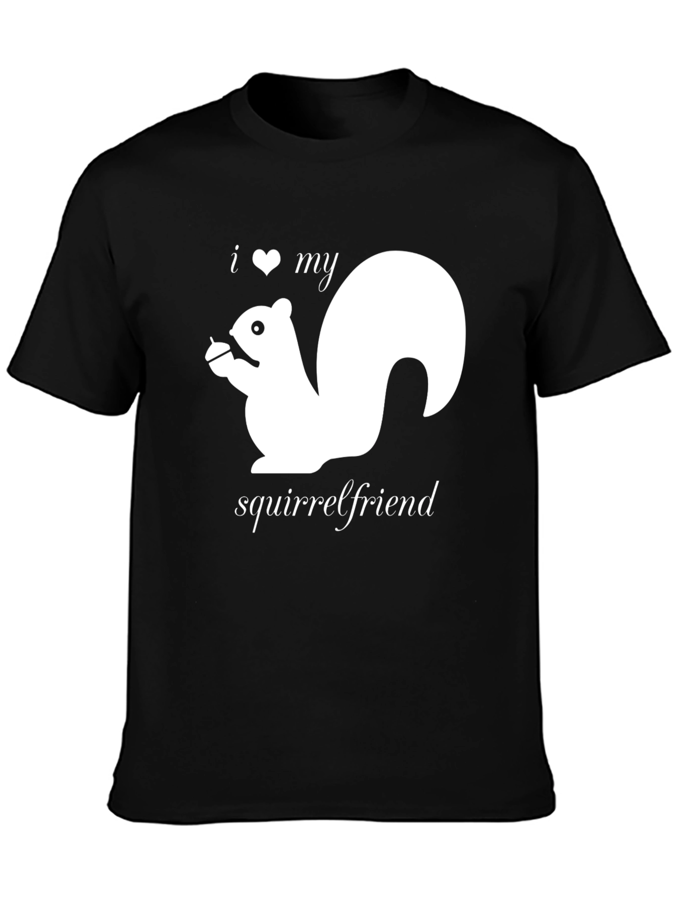 I Heart My Squirrelfriend T-Shirt Black Cotton Tee