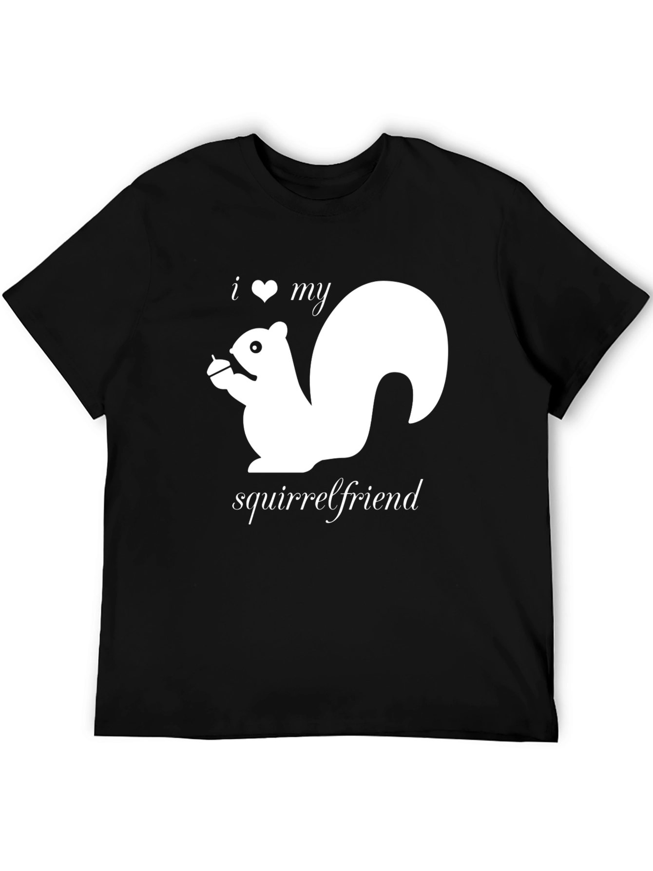 I Heart My Squirrelfriend T-Shirt Black Cotton Tee
