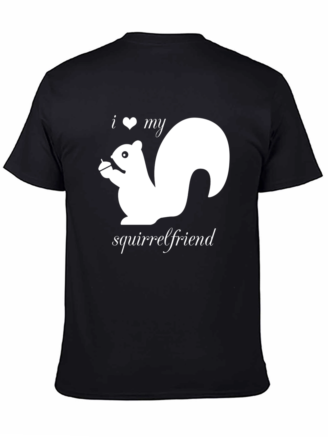 I Heart My Squirrelfriend T-Shirt Black Cotton Tee