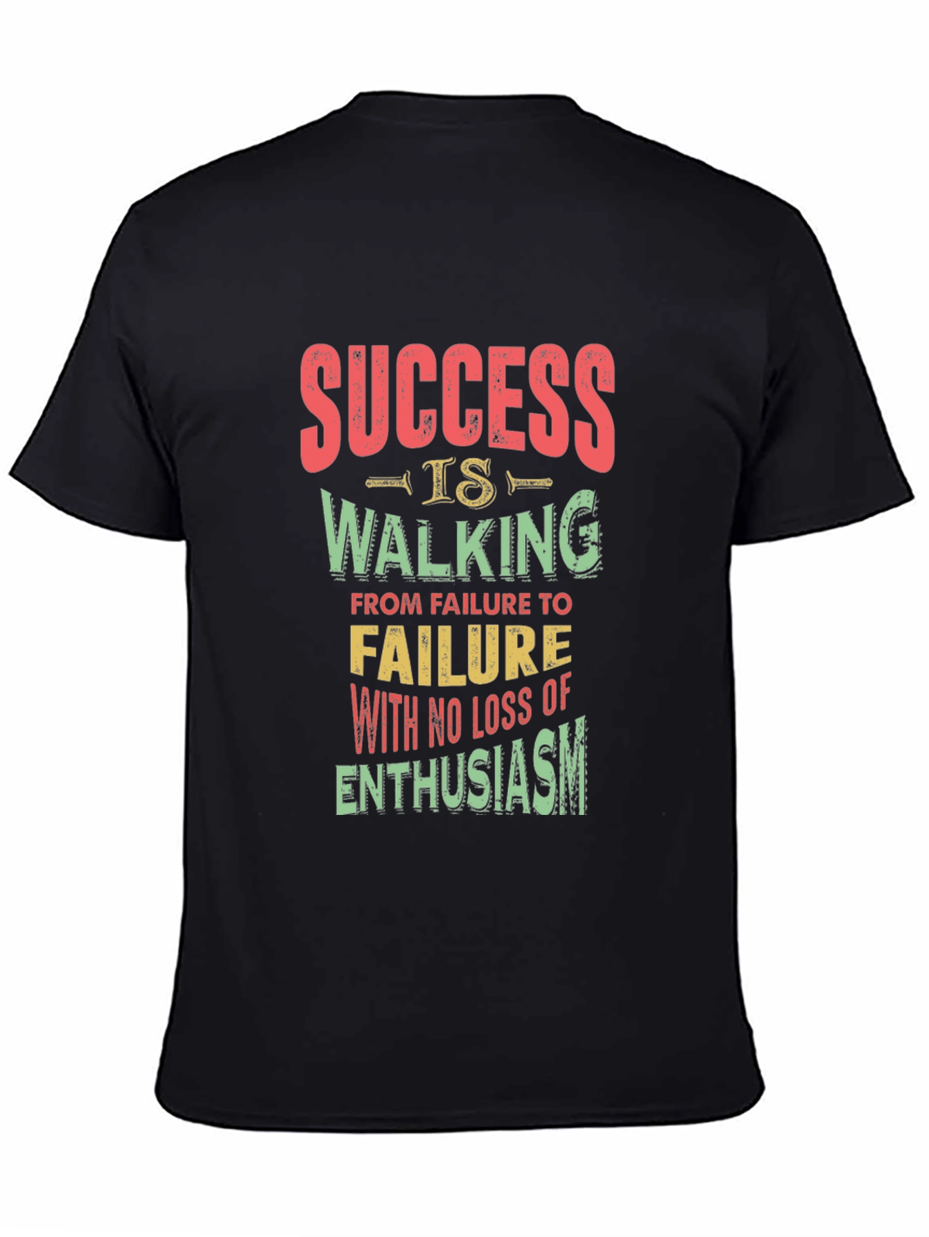 Success Quote Black T-Shirt