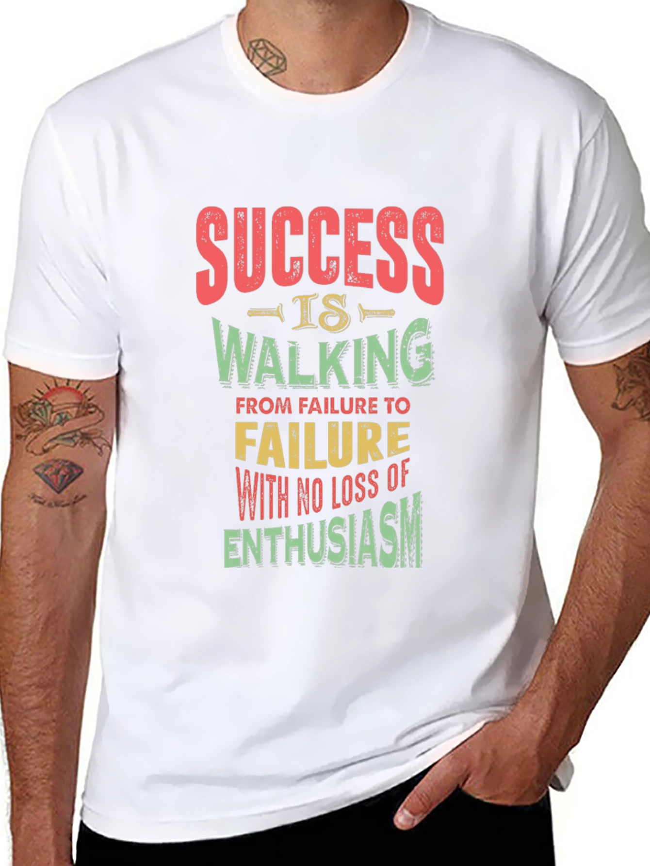Success Quote Black T-Shirt