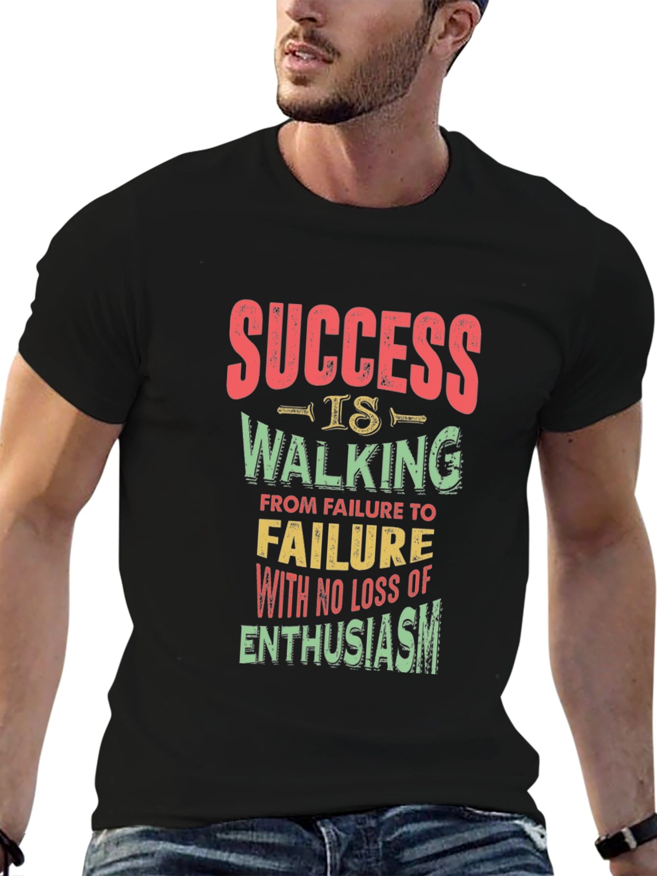 Success Quote Black T-Shirt