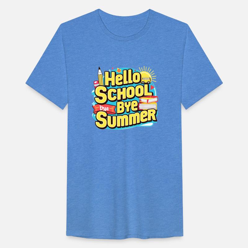 Hello school bye summer back to school emblem art