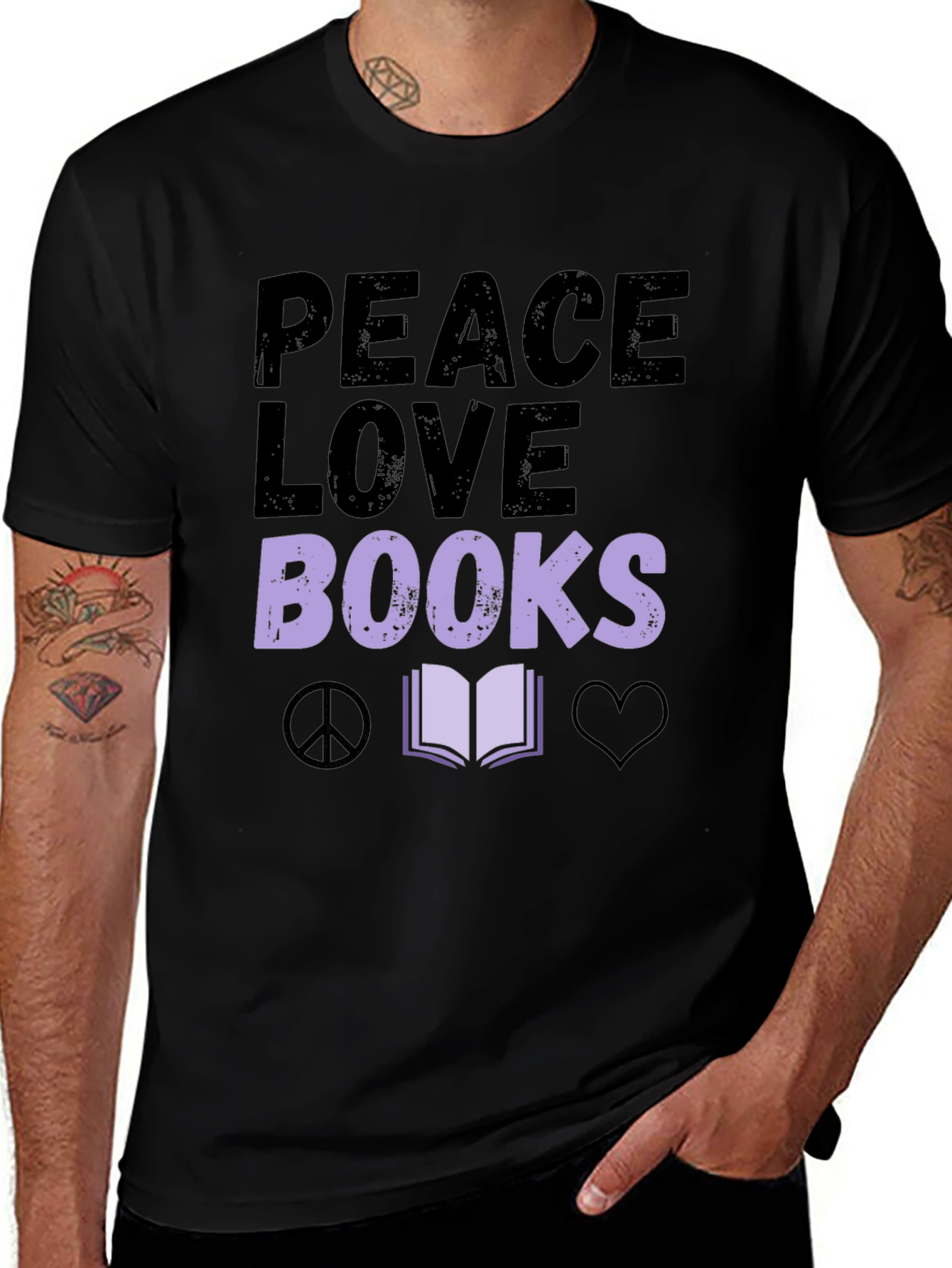 Peace Love Books Graphic T-Shirt