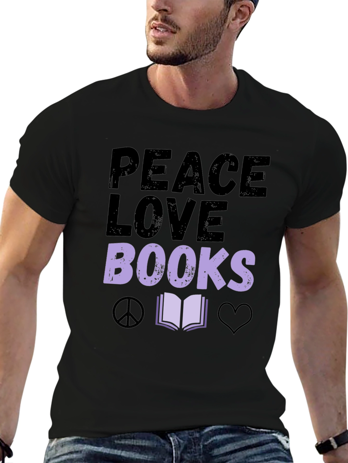 Peace Love Books Graphic T-Shirt