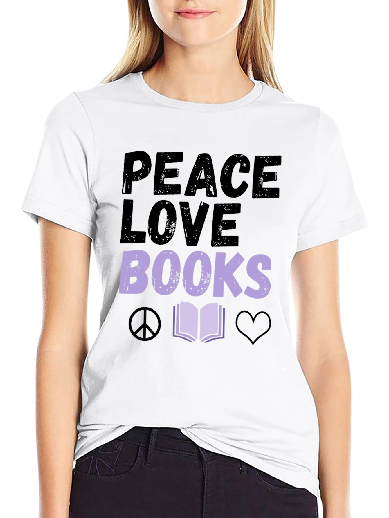 Peace Love Books Graphic T-Shirt