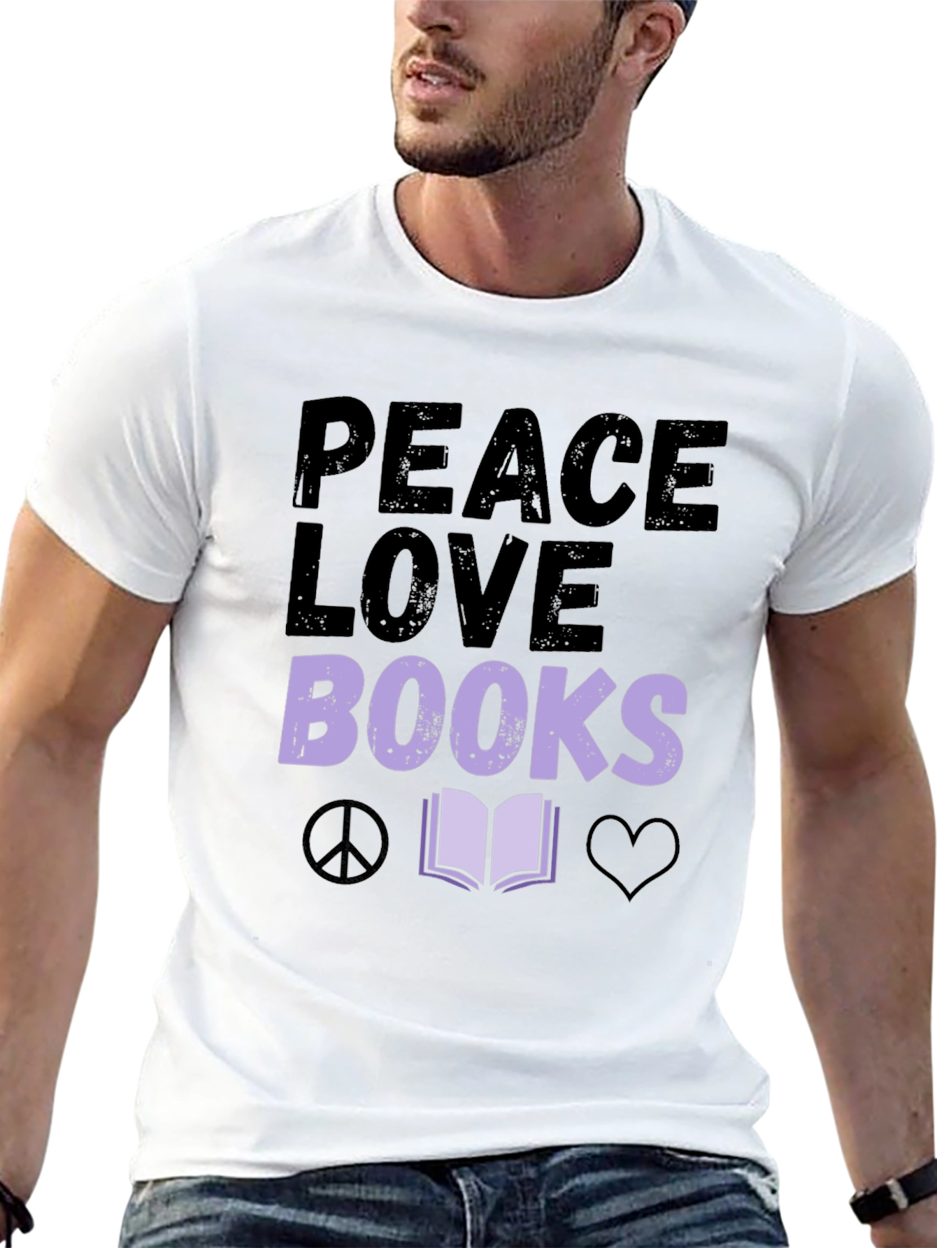 Peace Love Books Graphic T-Shirt
