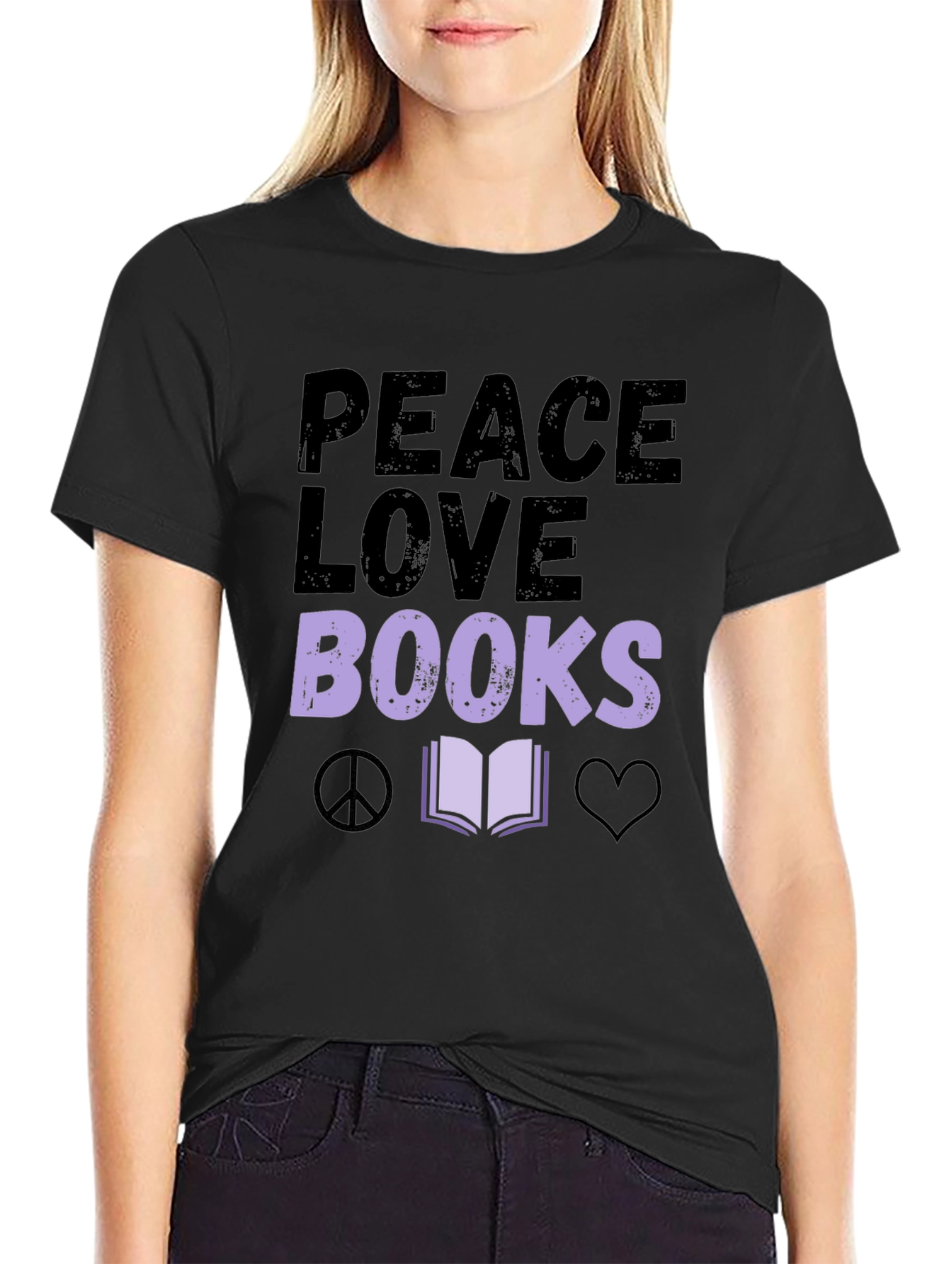 Peace Love Books Graphic T-Shirt