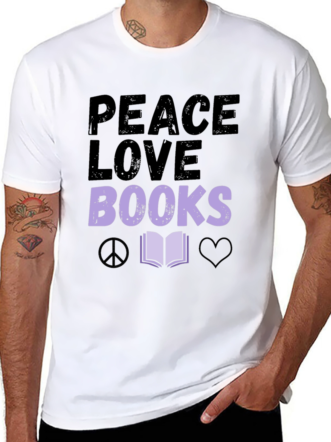 Peace Love Books Graphic T-Shirt