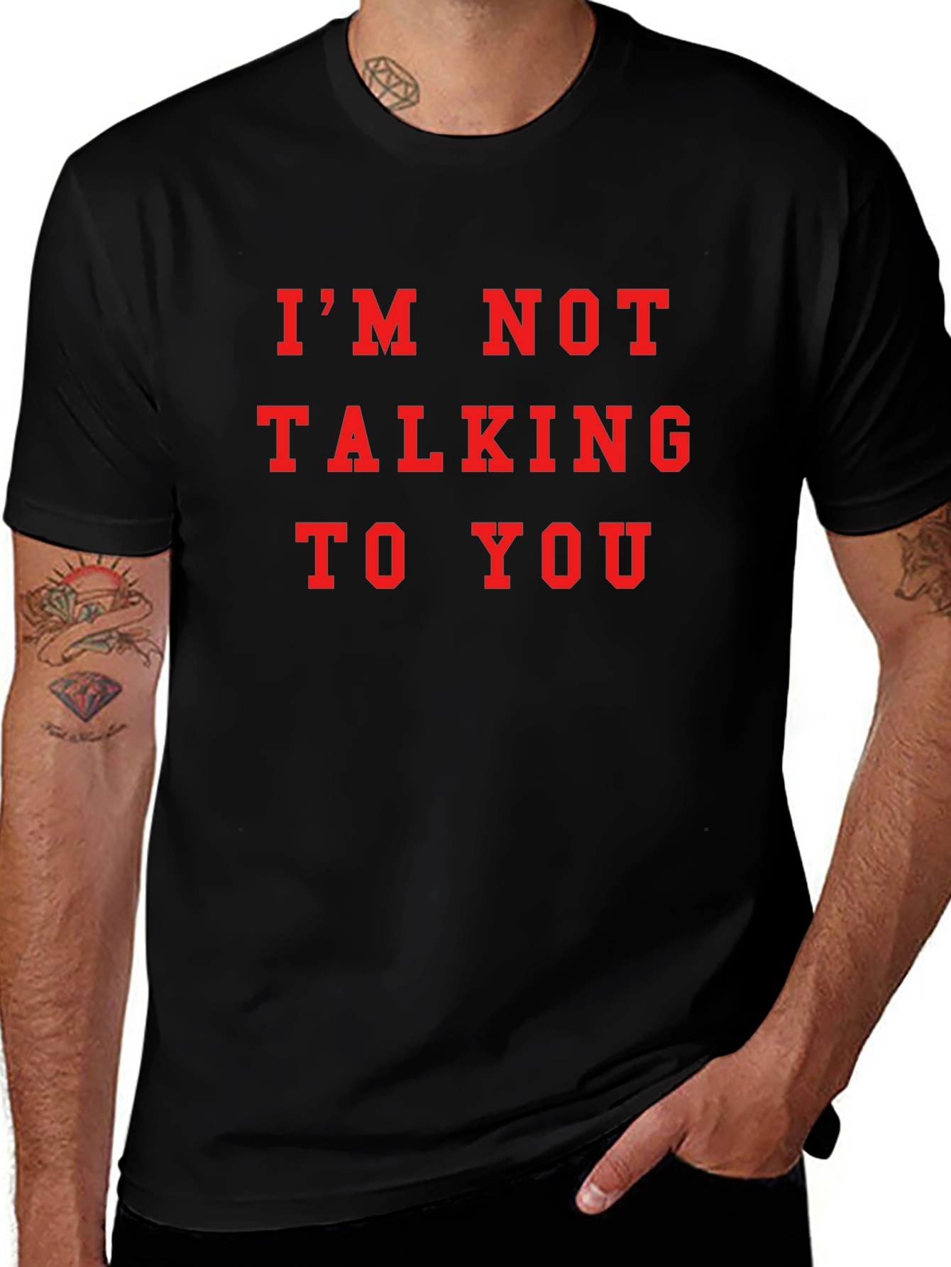 IM NOT TALKING TO YOU Graphic Tee - Black