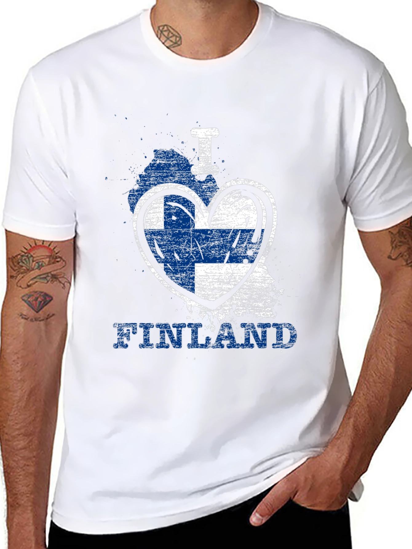 I Love Finland T-Shirt - Flag Heart Design