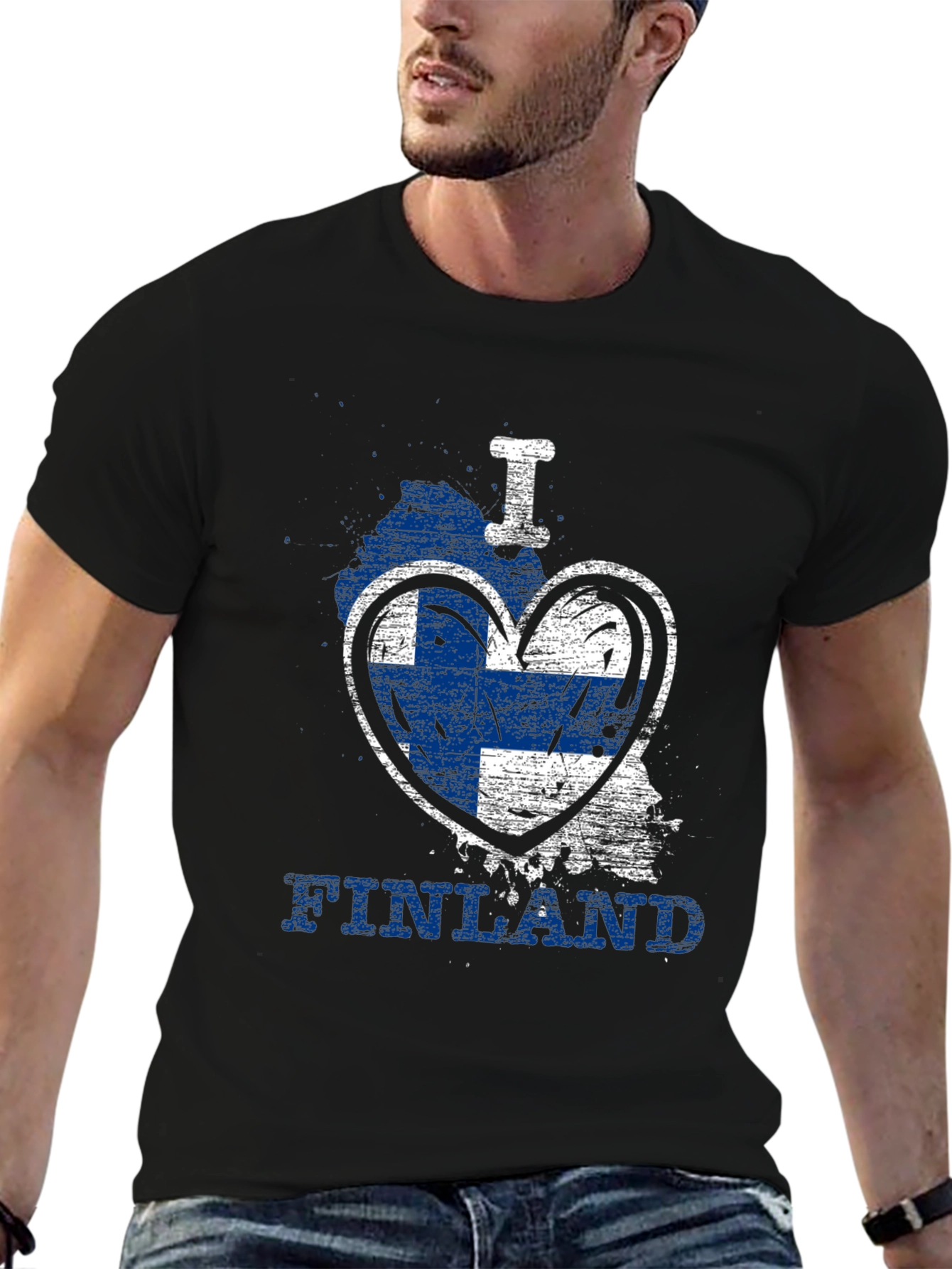 I Love Finland T-Shirt - Flag Heart Design