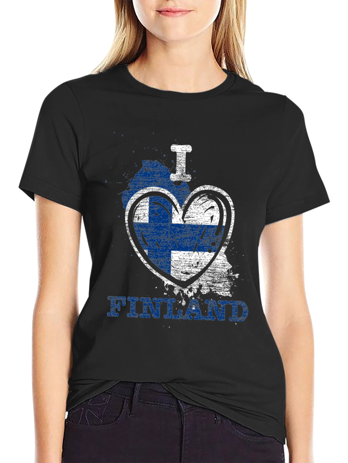 I Love Finland T-Shirt - Flag Heart Design