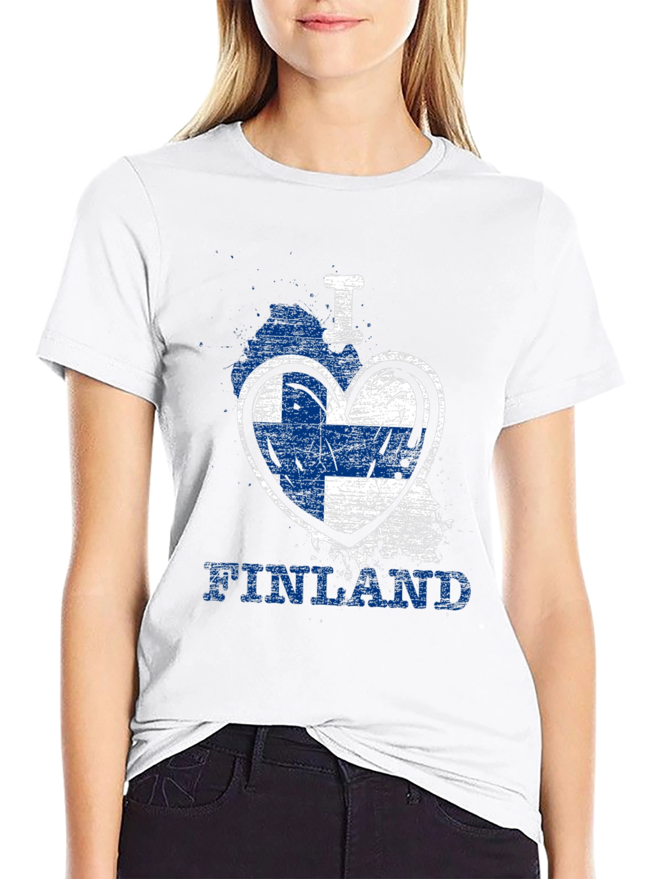 I Love Finland T-Shirt - Flag Heart Design