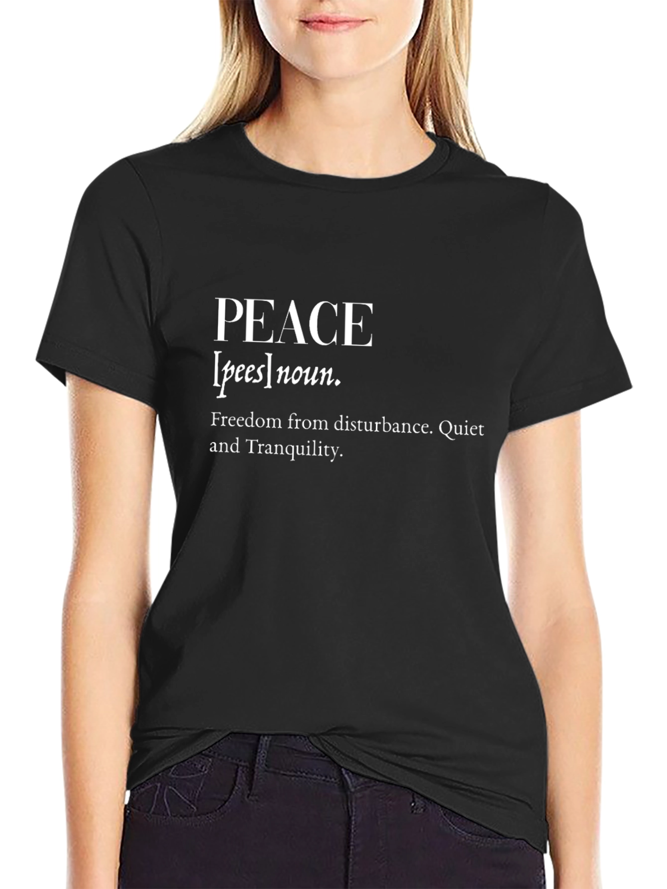 Peace Definition Graphic T-Shirt - Black