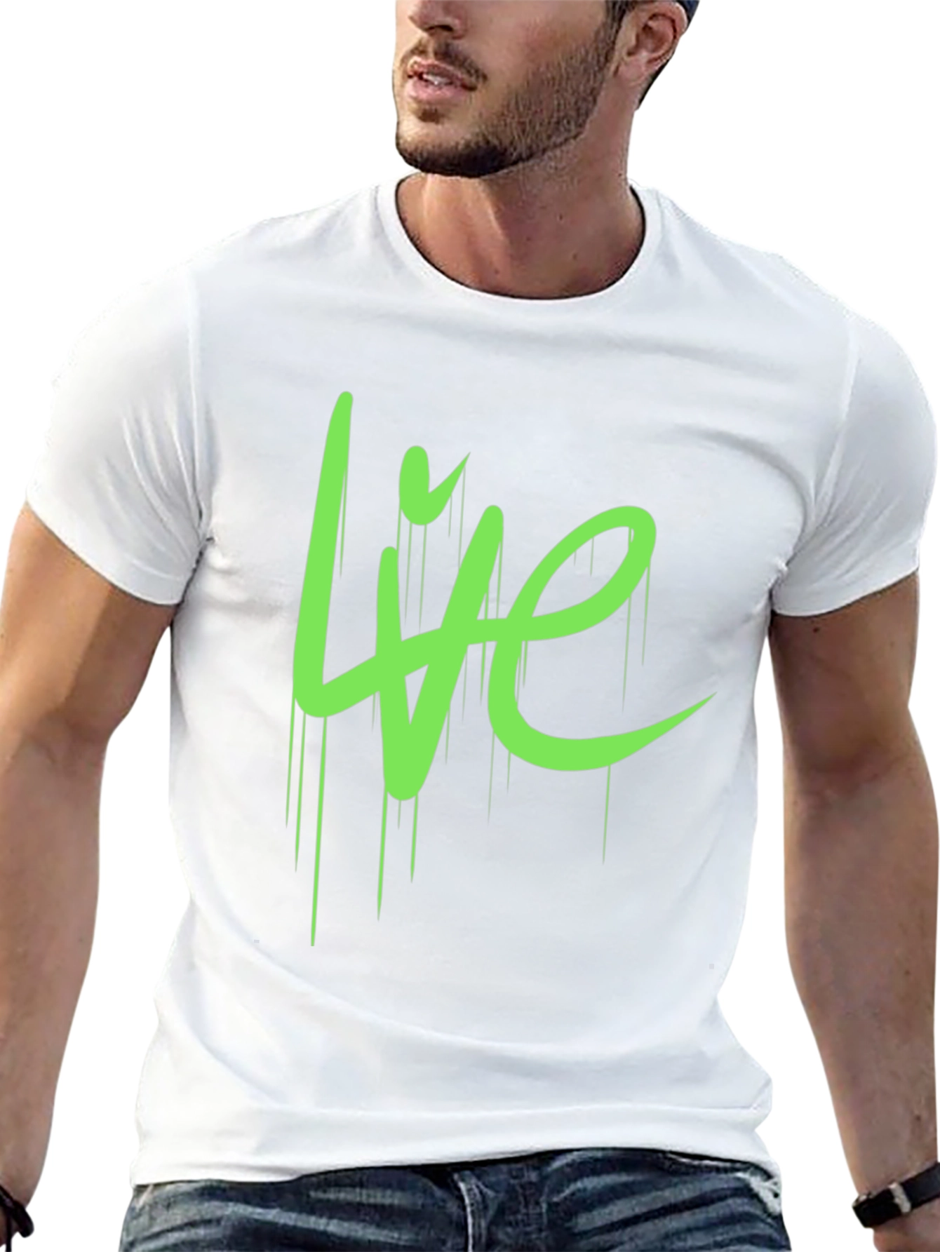 Live Graphic Tee - Black Cotton Casual T-Shirt