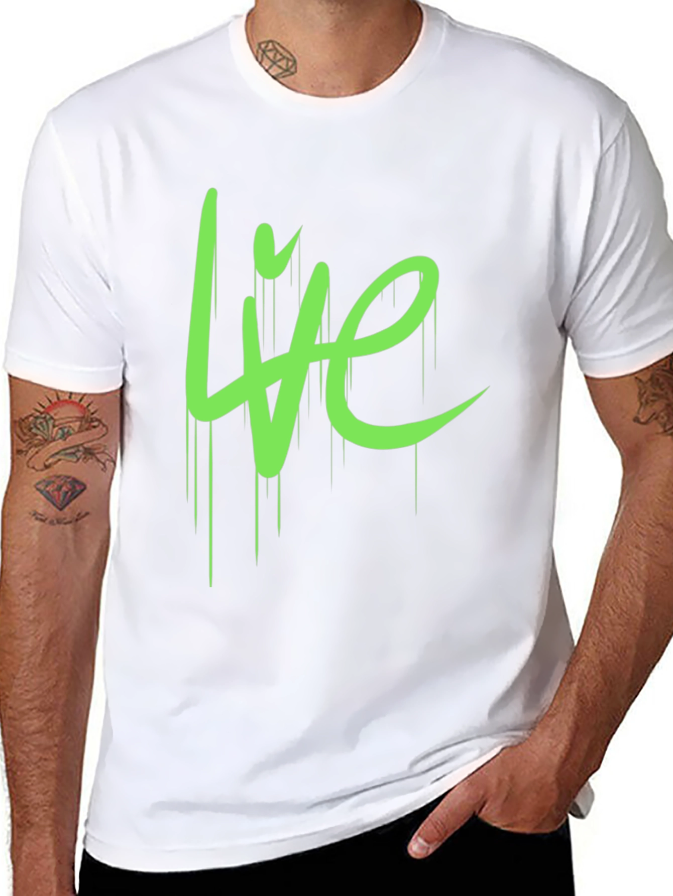 Live Graphic Tee - Black Cotton Casual T-Shirt