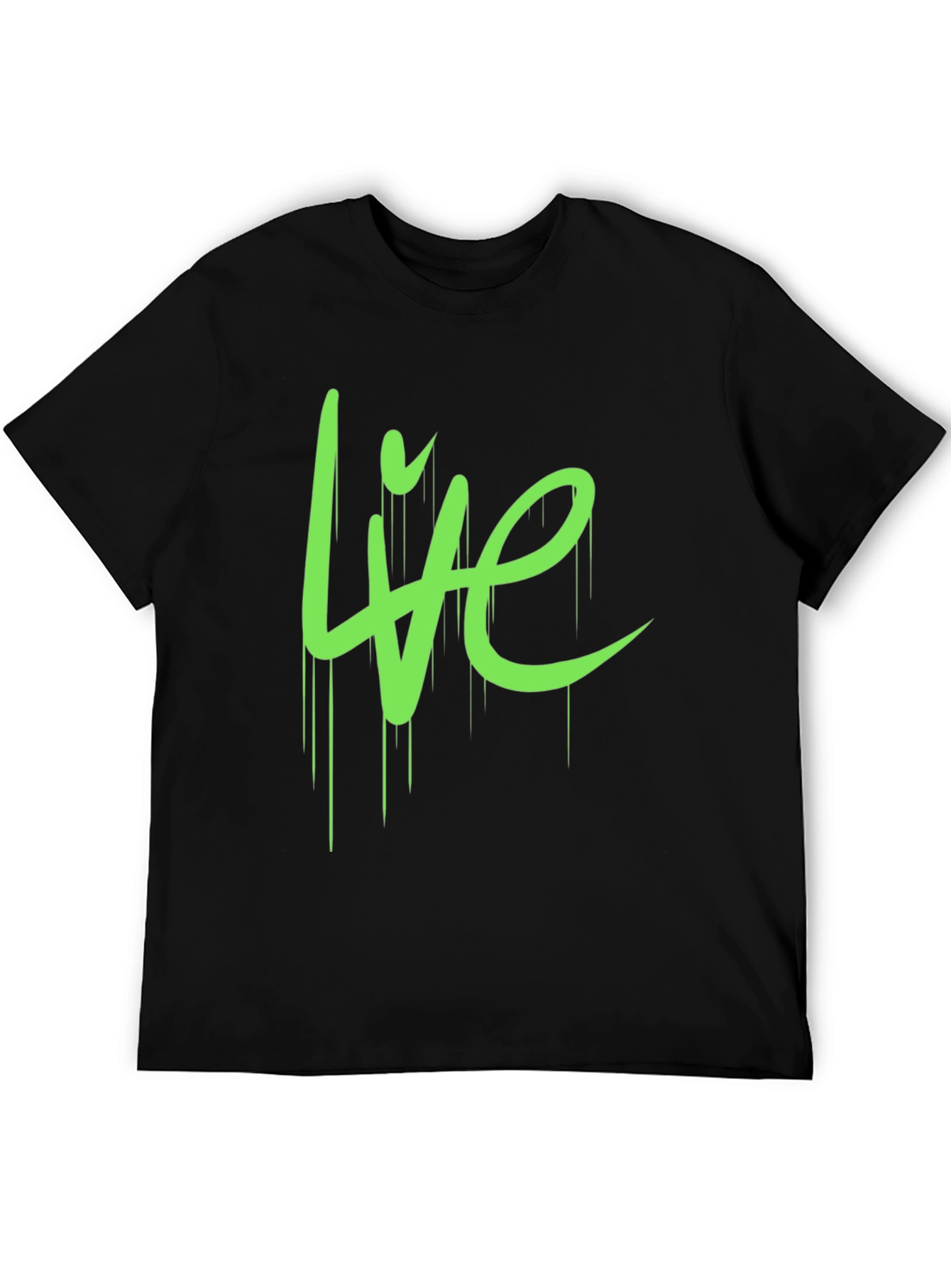 Live Graphic Tee - Black Cotton Casual T-Shirt