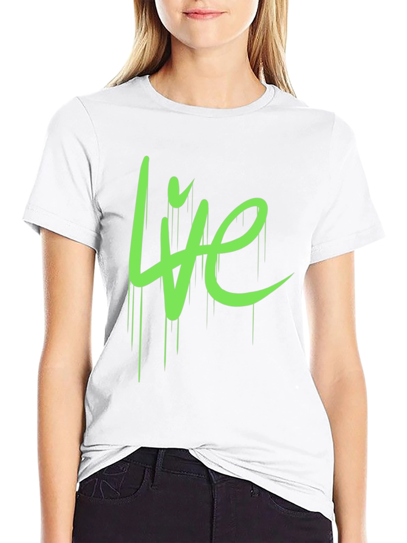 Live Graphic Tee - Black Cotton Casual T-Shirt