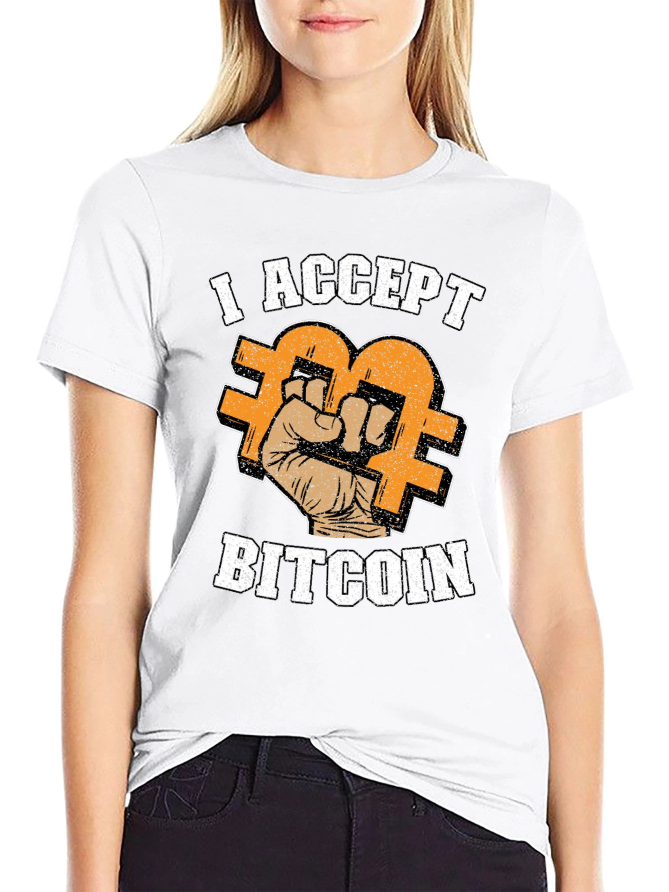I Accept Bitcoin Black T-Shirt - Crypto Currency