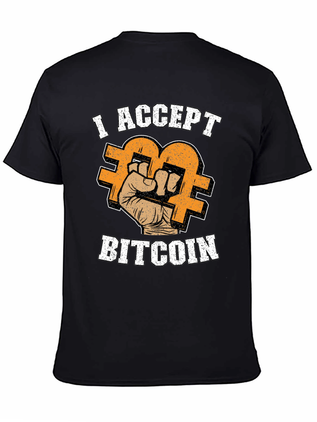 I Accept Bitcoin Black T-Shirt - Crypto Currency