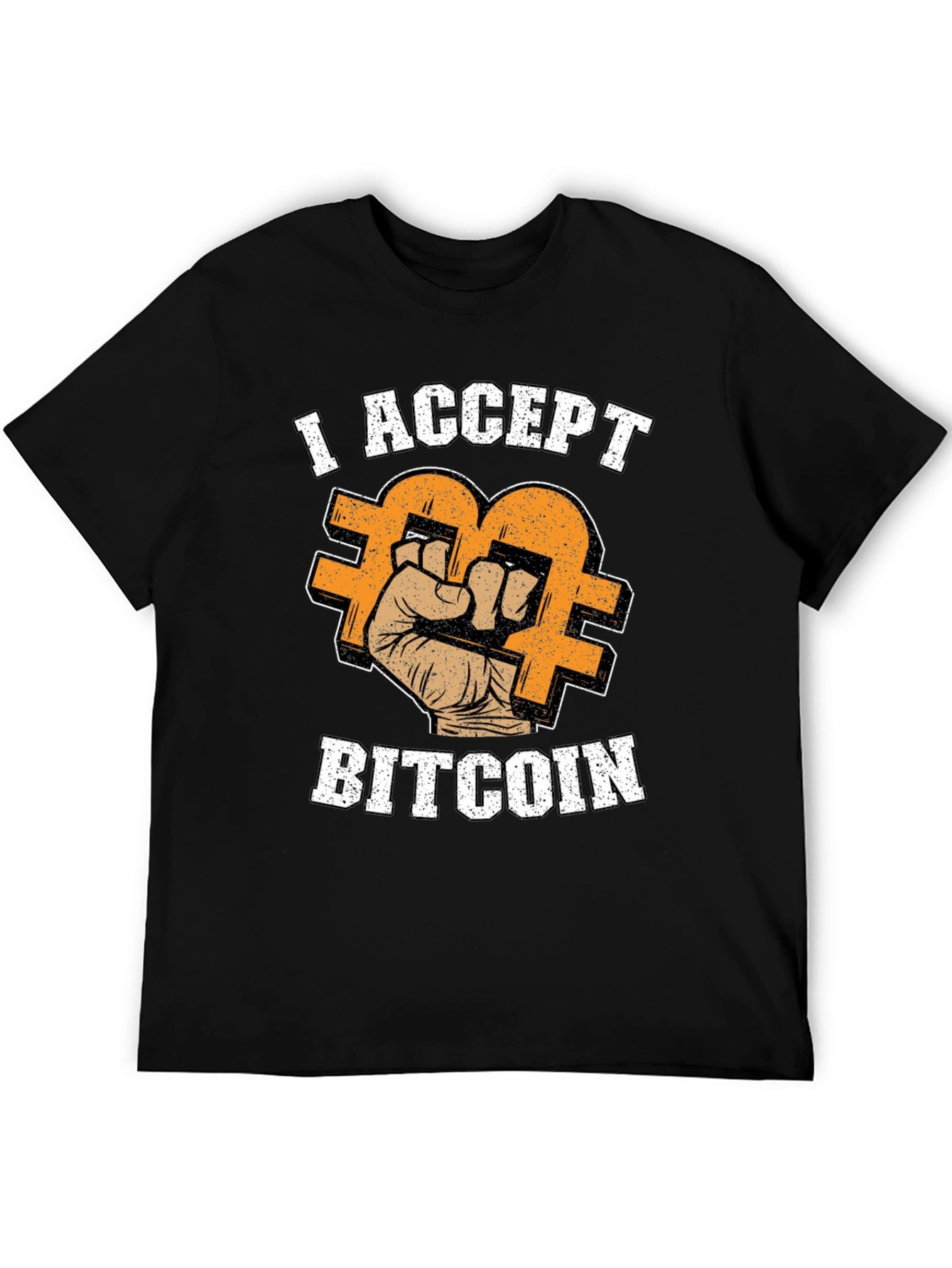 I Accept Bitcoin Black T-Shirt - Crypto Currency