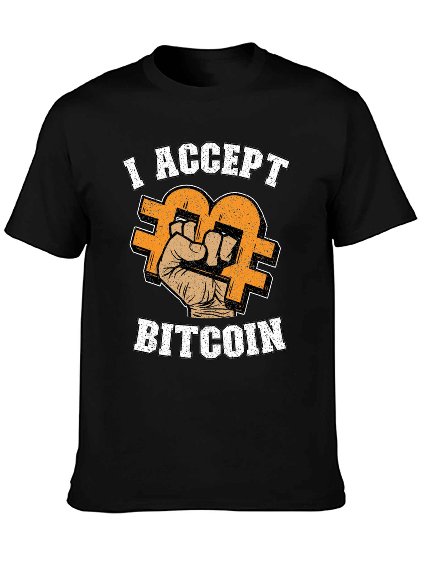 I Accept Bitcoin Black T-Shirt - Crypto Currency