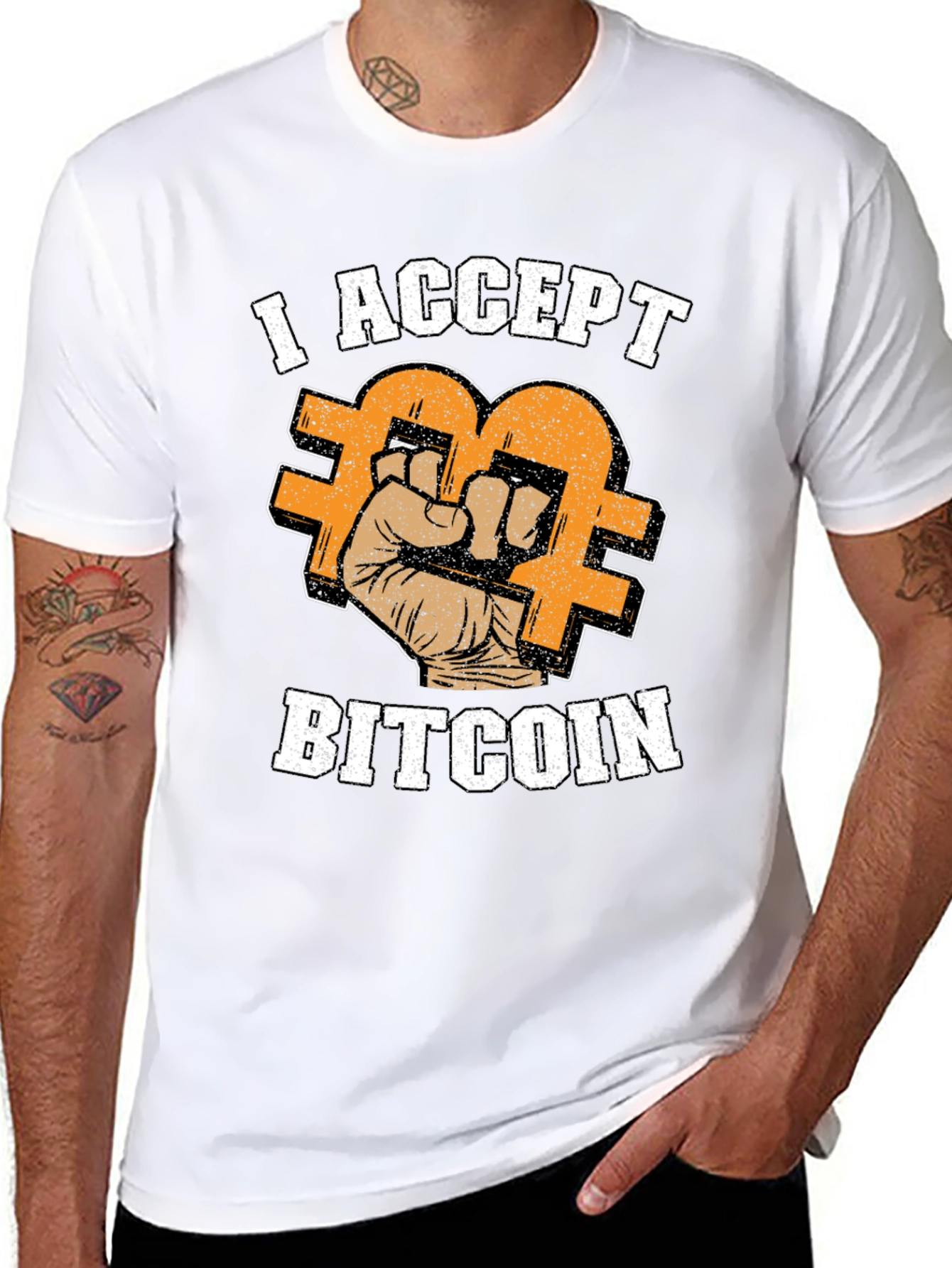 I Accept Bitcoin Black T-Shirt - Crypto Currency