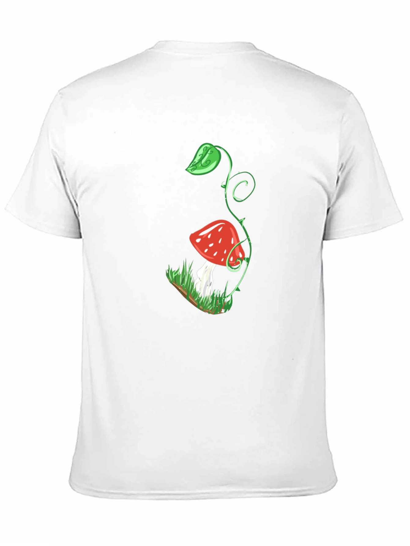 Mushroom Plant Graphic Black T-Shirt