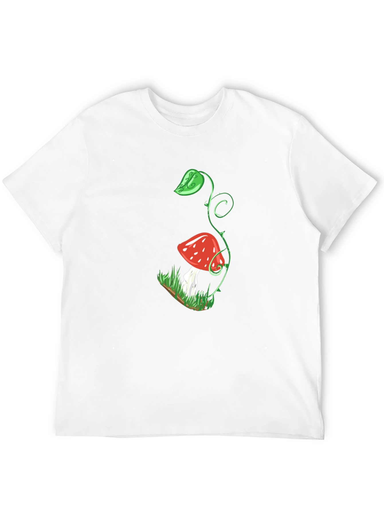 Mushroom Plant Graphic Black T-Shirt