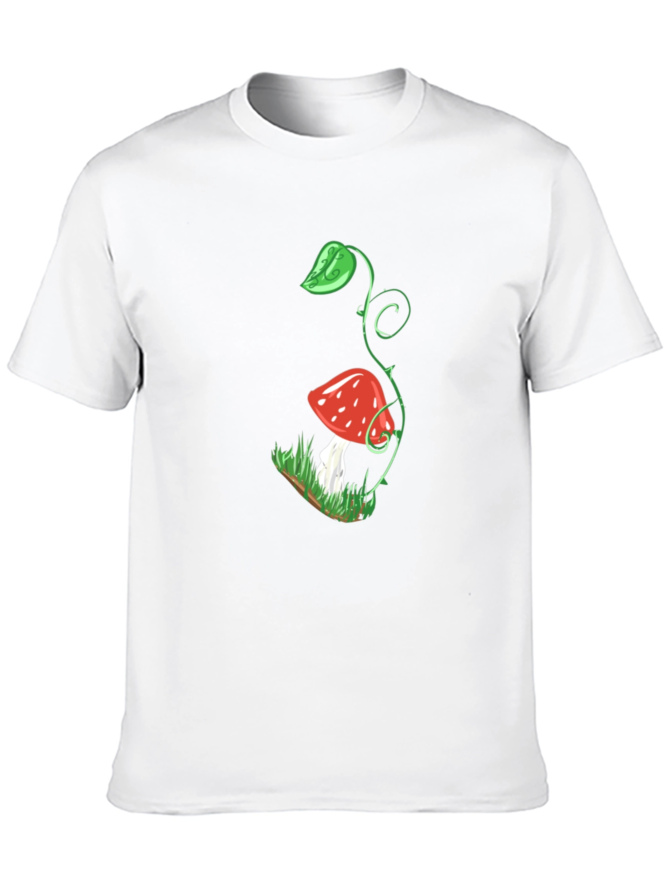 Mushroom Plant Graphic Black T-Shirt